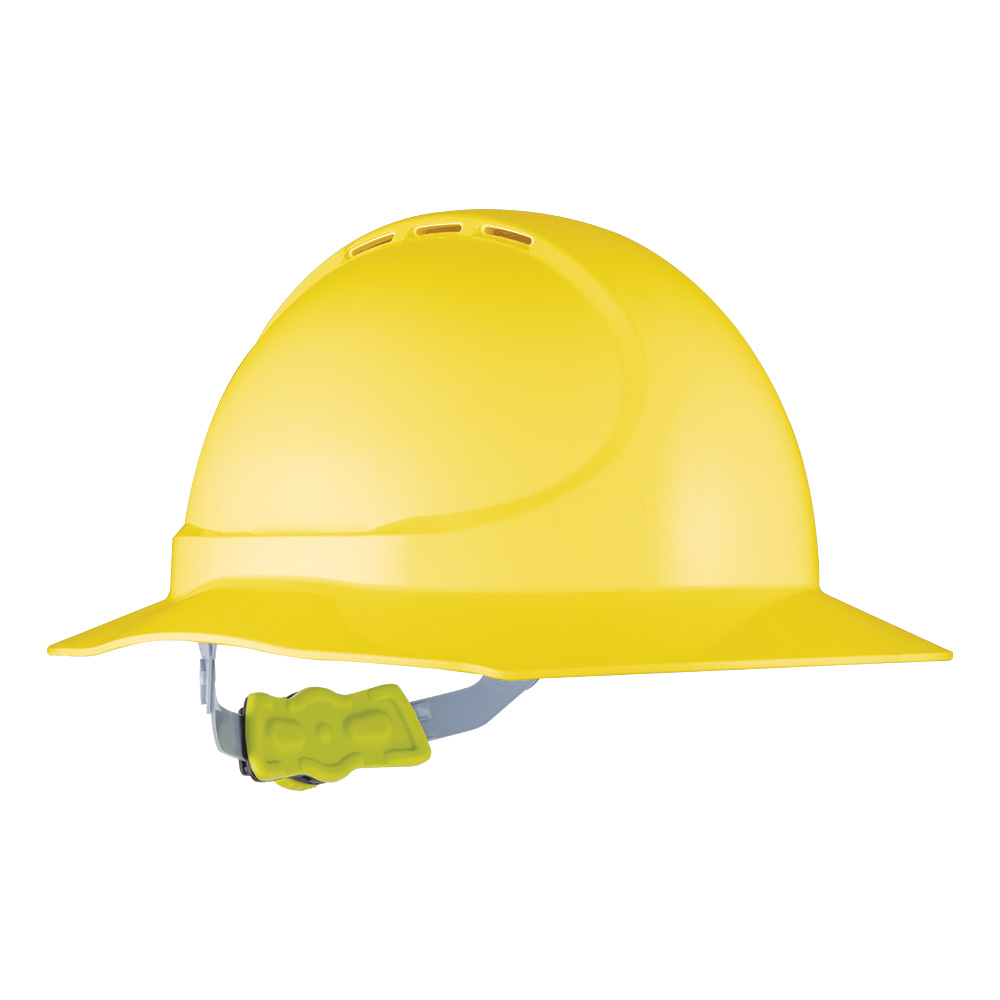 HPFPRGT11.FLY Force360 GT11 Type 1 ABS Vented Broad Brim Hard Hat with Ratchet Harness Fluoro Yellow